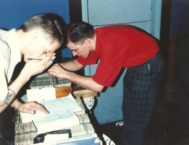 Pete and Keb in the soul attic at Stafford. (© Gis Southworth)