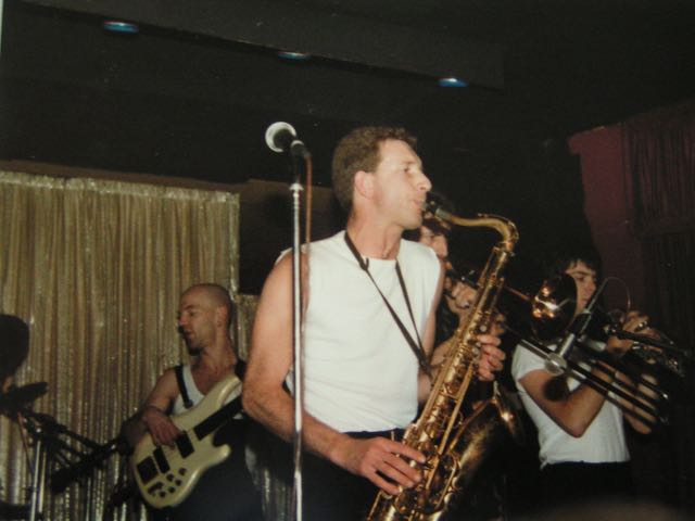 Stafford - Snake Davis backing Eddie Parker & Lorraine Chandler mid 80's (© Mick Howard aka Spinner).JPG