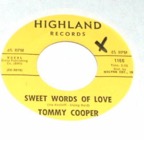 Tommy Cooper - Sweet Words Of Love - Highland 1166