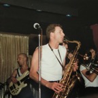 Stafford - Snake Davis backing Eddie Parker & Lorraine Chandler mid 80's (© Mick Howard aka Spinner).JPG