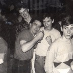 100 Club circa 82 Gary Pluck on the left, Chris Jones behind Keb, Steve Lamb, Kitch, Martin (© Paul Franklin).jpg