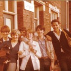 Denise Manley, Elaine Higginson, Becko, Lesley Bidwell, Crumb & Jem Ashibende at Longport Station (© Sue Fisher)